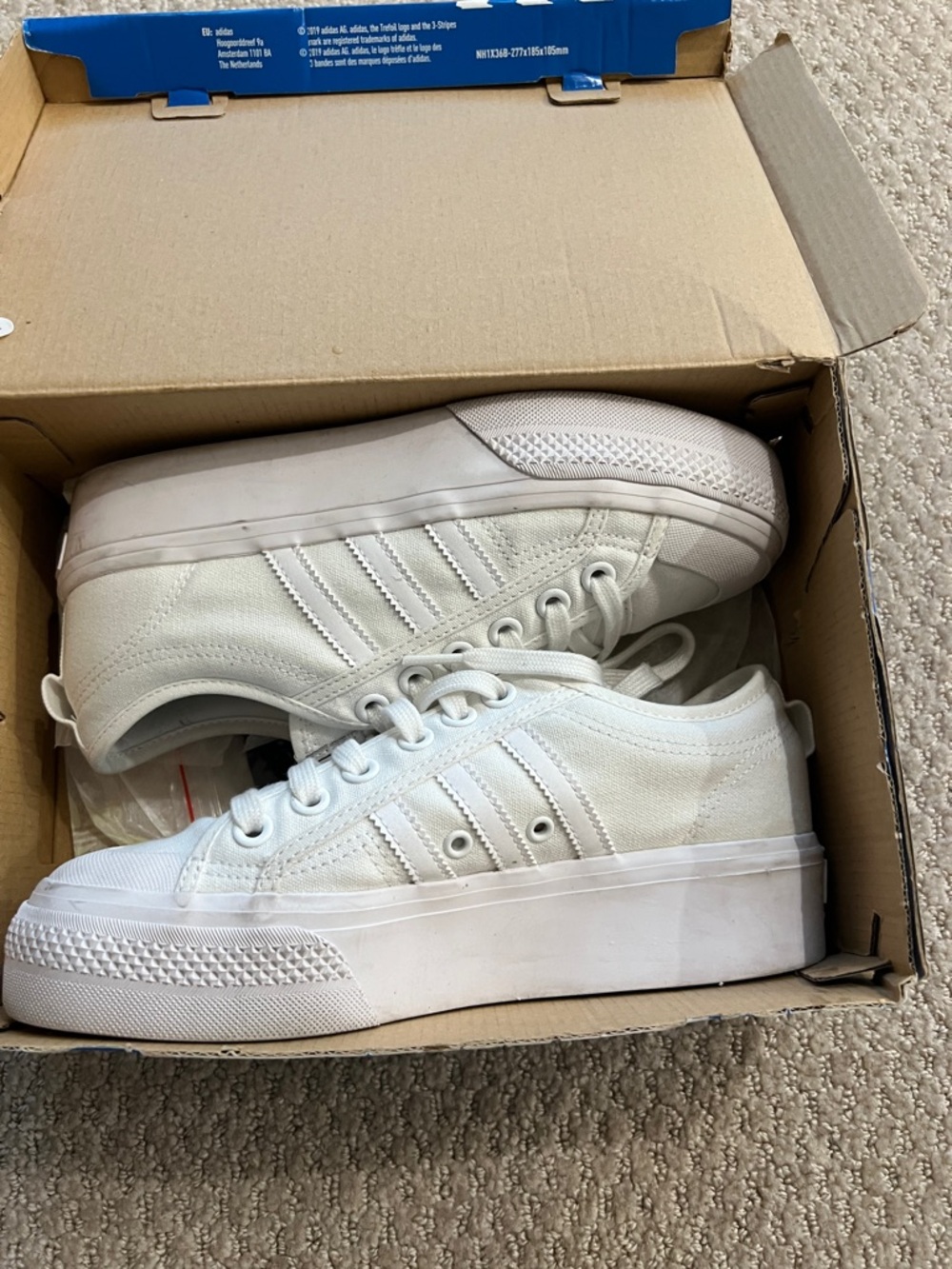 Adidas Women’s White Platform Sneakers